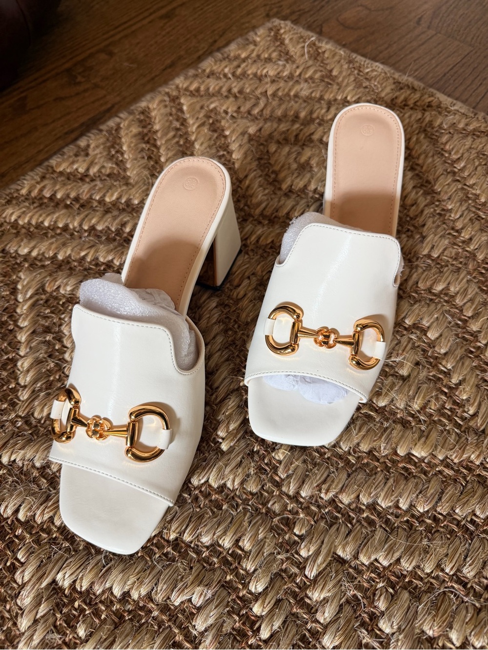 NWT White Horse-bit Heels